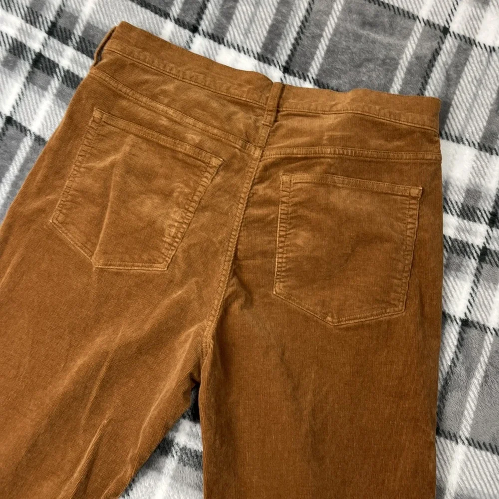 J. Crew Corduroy Straight Leg Pants Womens Size 32 5 Pocket Brown Gold BT006
